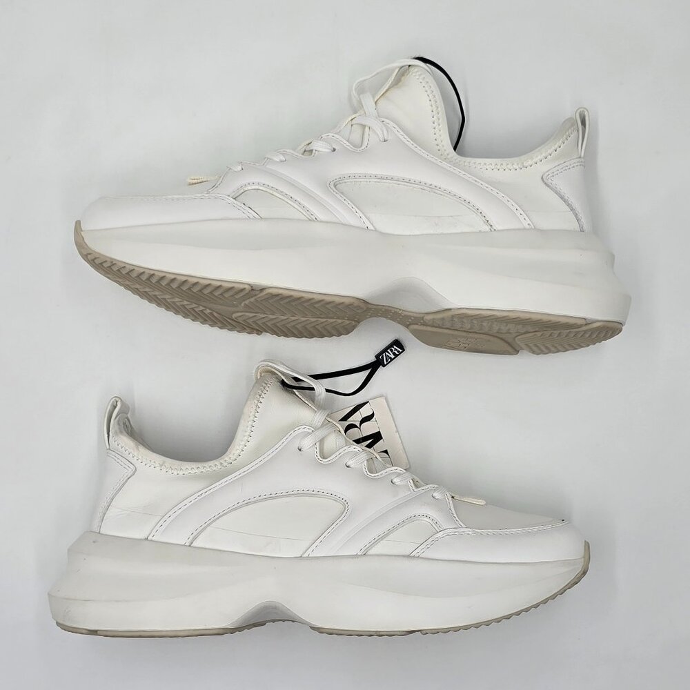 Zara Leather Sneakers - Running Shoes - NWT - Picture 8 of 16